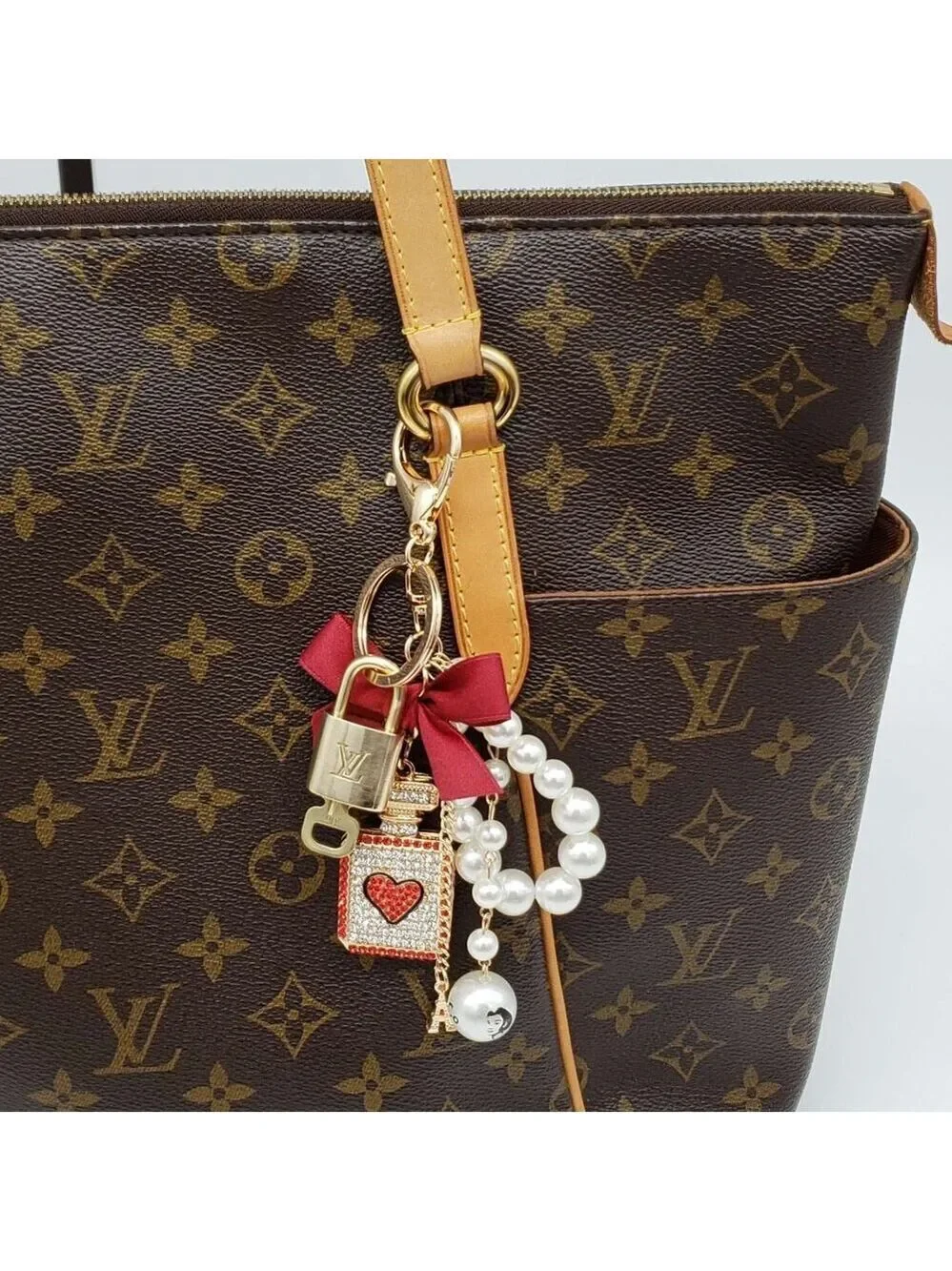Authentic LV Gold Padlock & Key 🔑 Bag Charm / Unbranded Keychain Combo